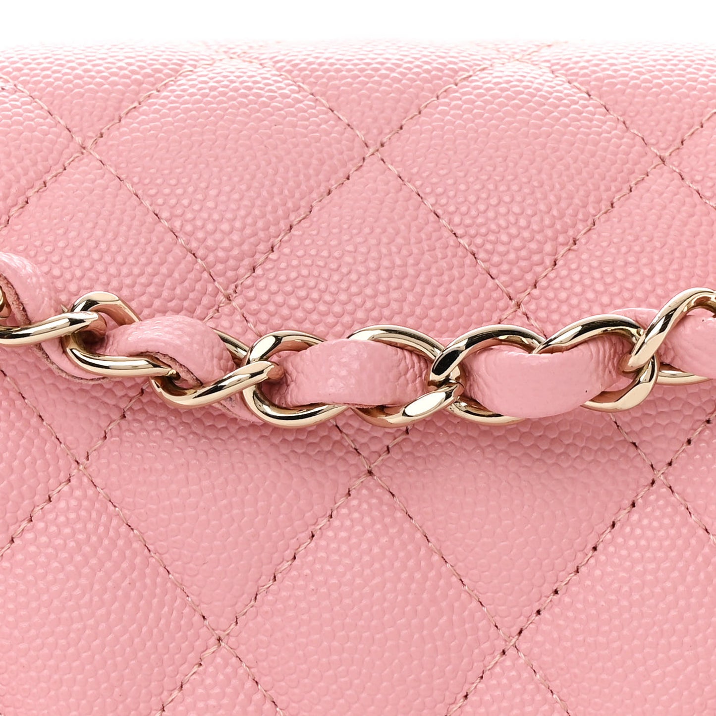 Caviar Quilted Small Double Flap Pink