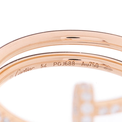 Cartier 18K Pink Gold Diamond Double Juste Un Clou Paved Ring 54 7 4 of 5