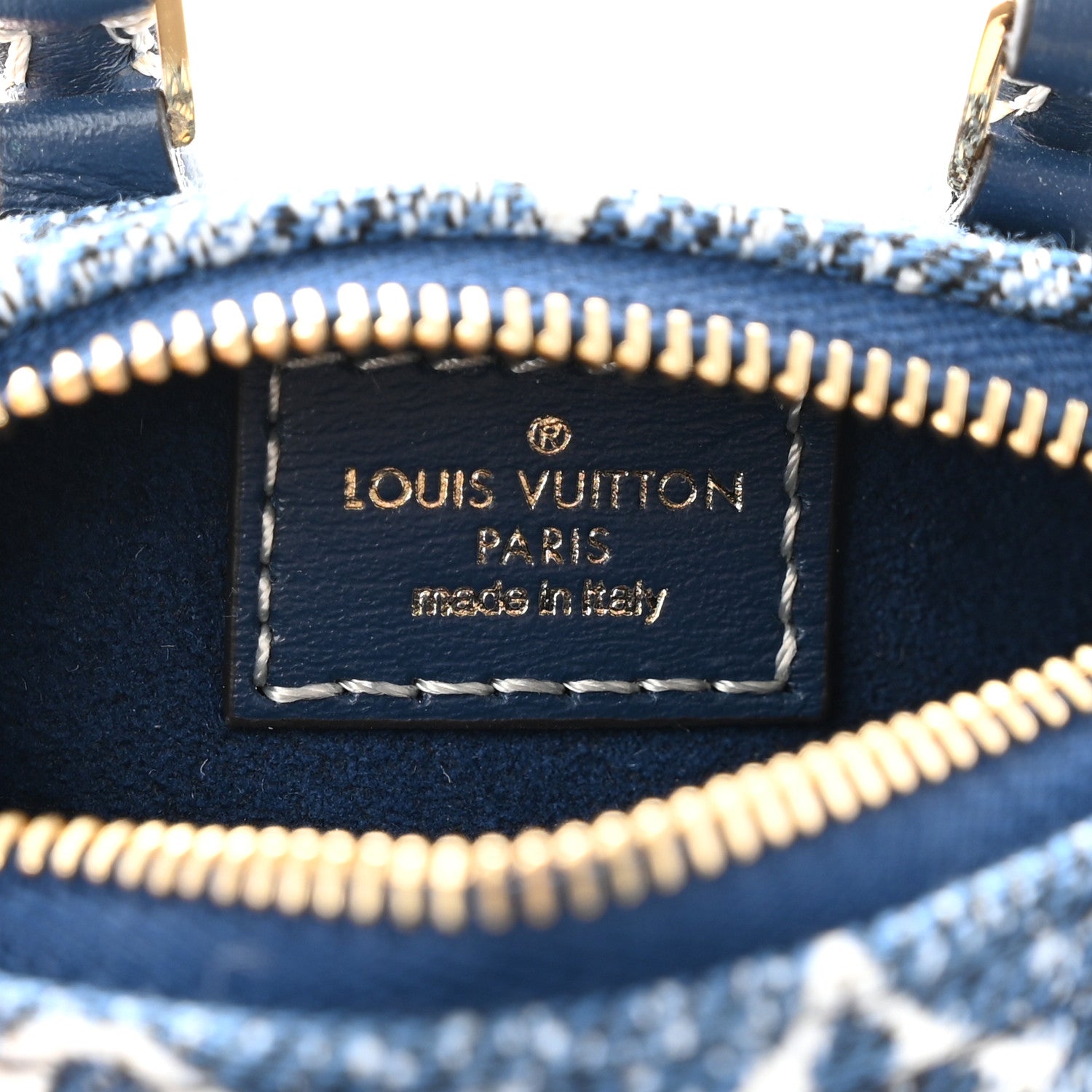 Louis Vuitton Denim Monogram Jacquard Micro Speedy Bag Charm Bleu 4 of 7