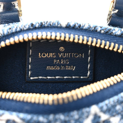 Louis Vuitton Denim Monogram Jacquard Micro Speedy Bag Charm Bleu 4 of 7