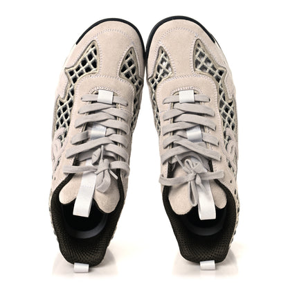 Chanel Suede Calfskin Embroidered CC Sneakers 41 Ecru Light Gray 2 of 10