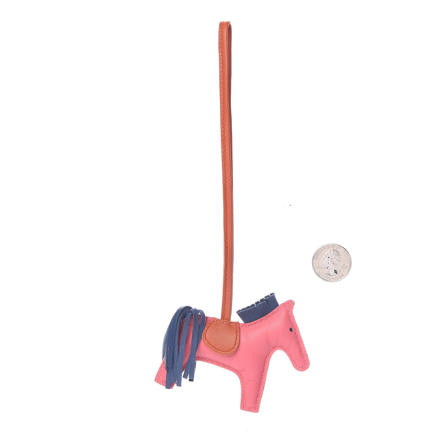 Milo Lambskin Grigri Rodeo Bag Charm PM Rose Azalee Cornaline Bleu De Malte