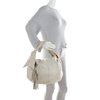 Gucci Pebbled Calfskin Medium Jungle Hobo White 2 of 7