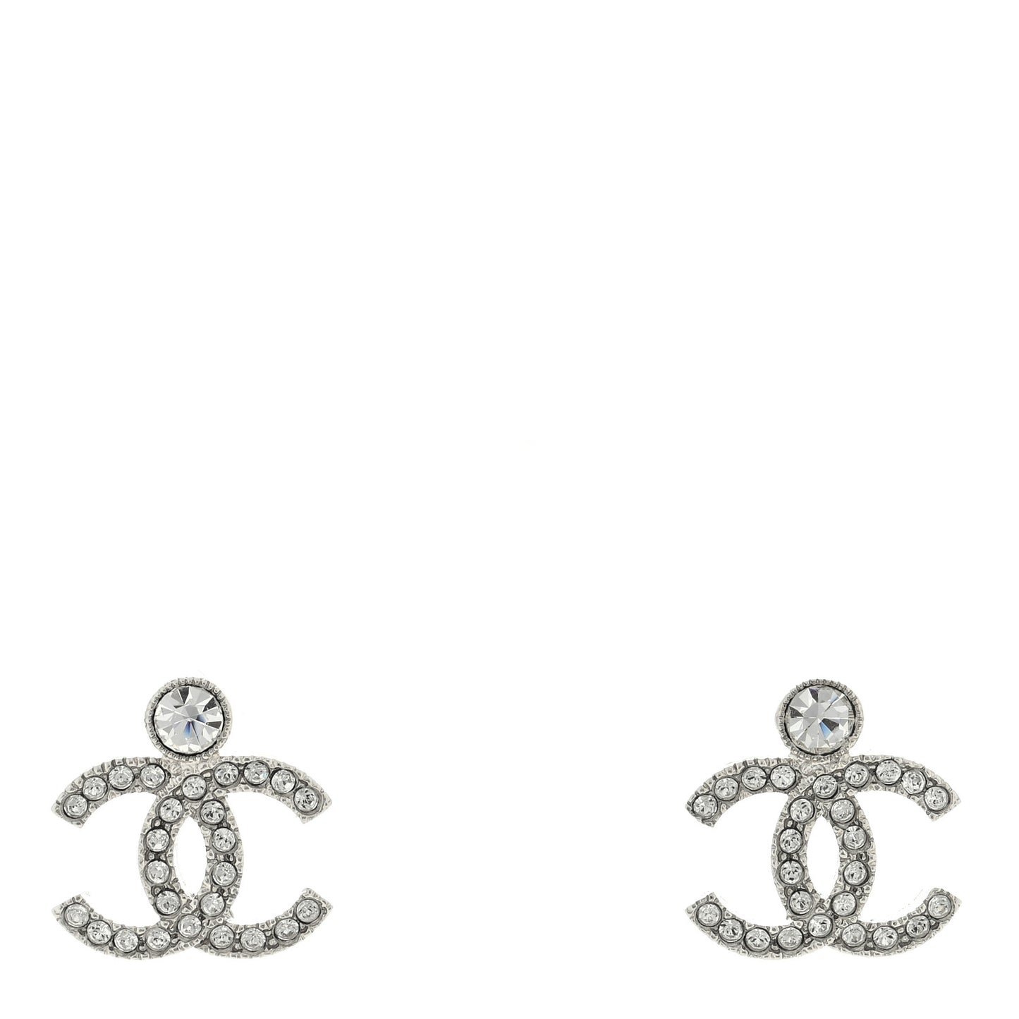 Crystal CC Earrings Silver