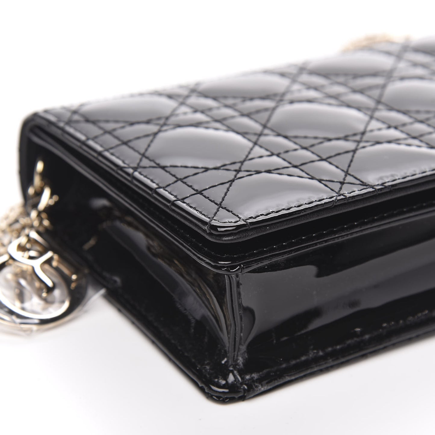 Patent Cannage Lady Dior Clutch Black