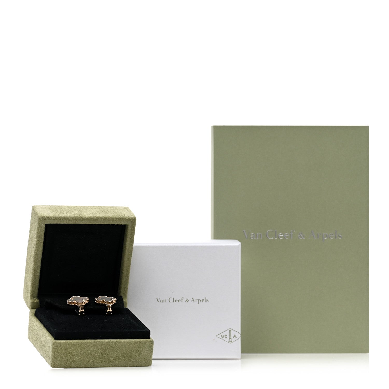 Van Cleef & Arpels VAN CLEEF & ARPELS 18K Yellow Gold Mother of Pearl Vintage Alhambra Earrings 5 of 5