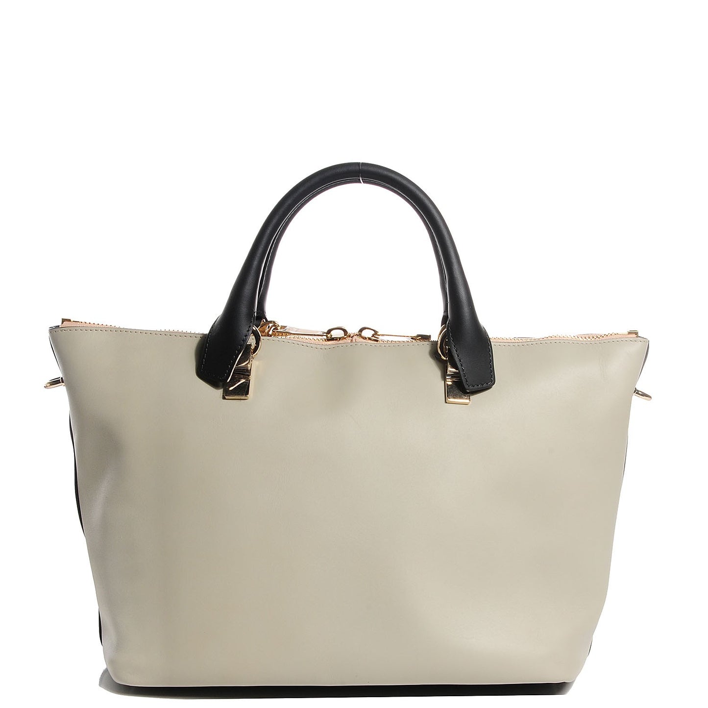 Smooth Calfskin Medium Baylee Tote Marshmallow Grey Black