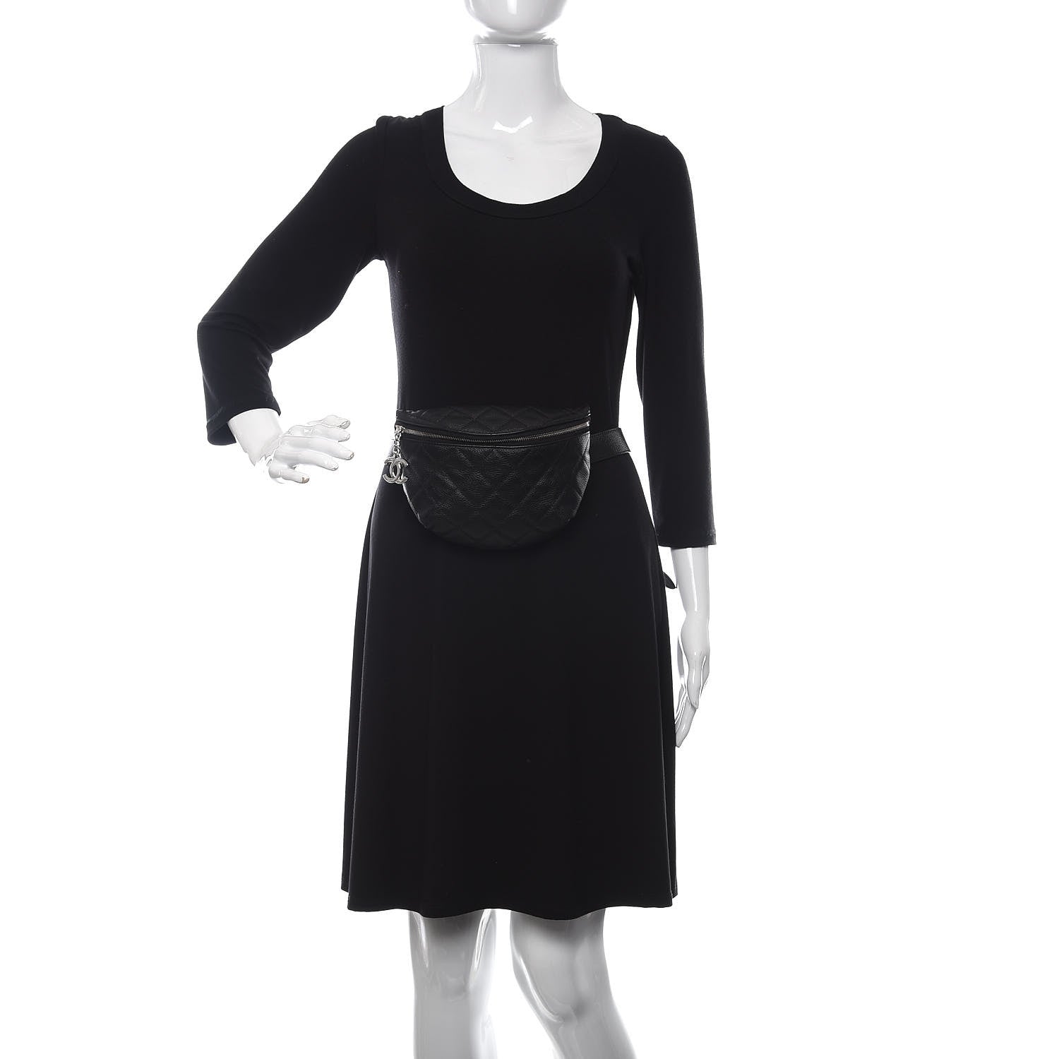 Chanel Grained Calfskin Quilted Waist Belt Bag Black 2 of 11