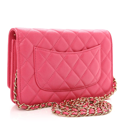 Chanel Caviar Quilted Wallet on Chain WOC Pink 3 of 11