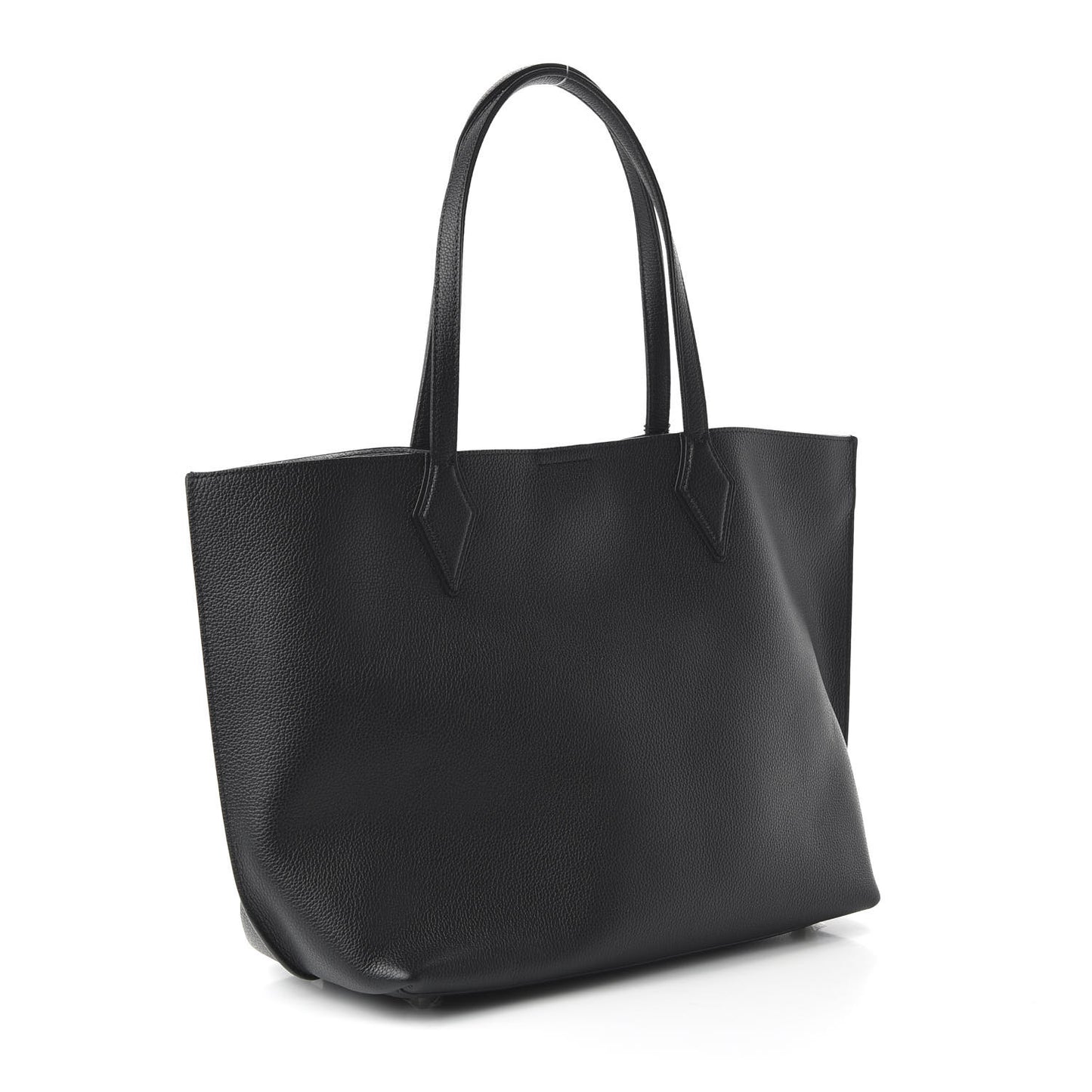 Grained Calfskin Medium Yris Shopper Tote Black