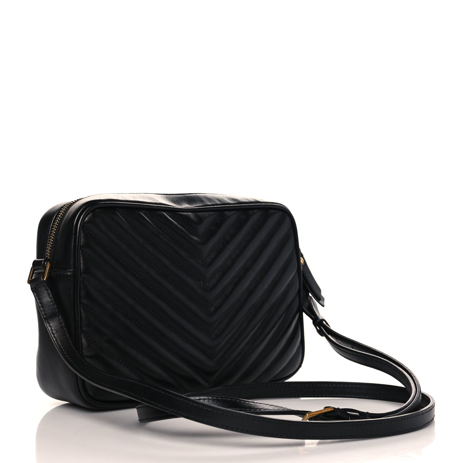 Saint Laurent Calfskin Matelasse Monogram Lou Camera Bag Black 3 of 10