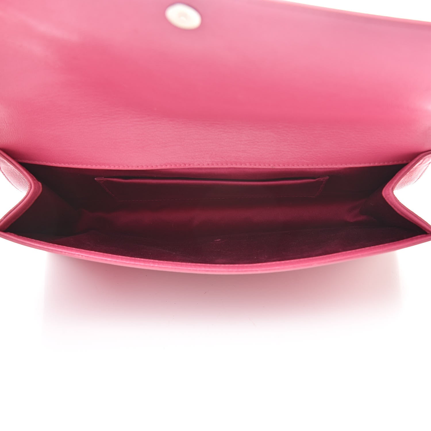 Saint Laurent Goatskin Monogram Large Belle De Jour Clutch Lipstick Fuchsia 5 of 14
