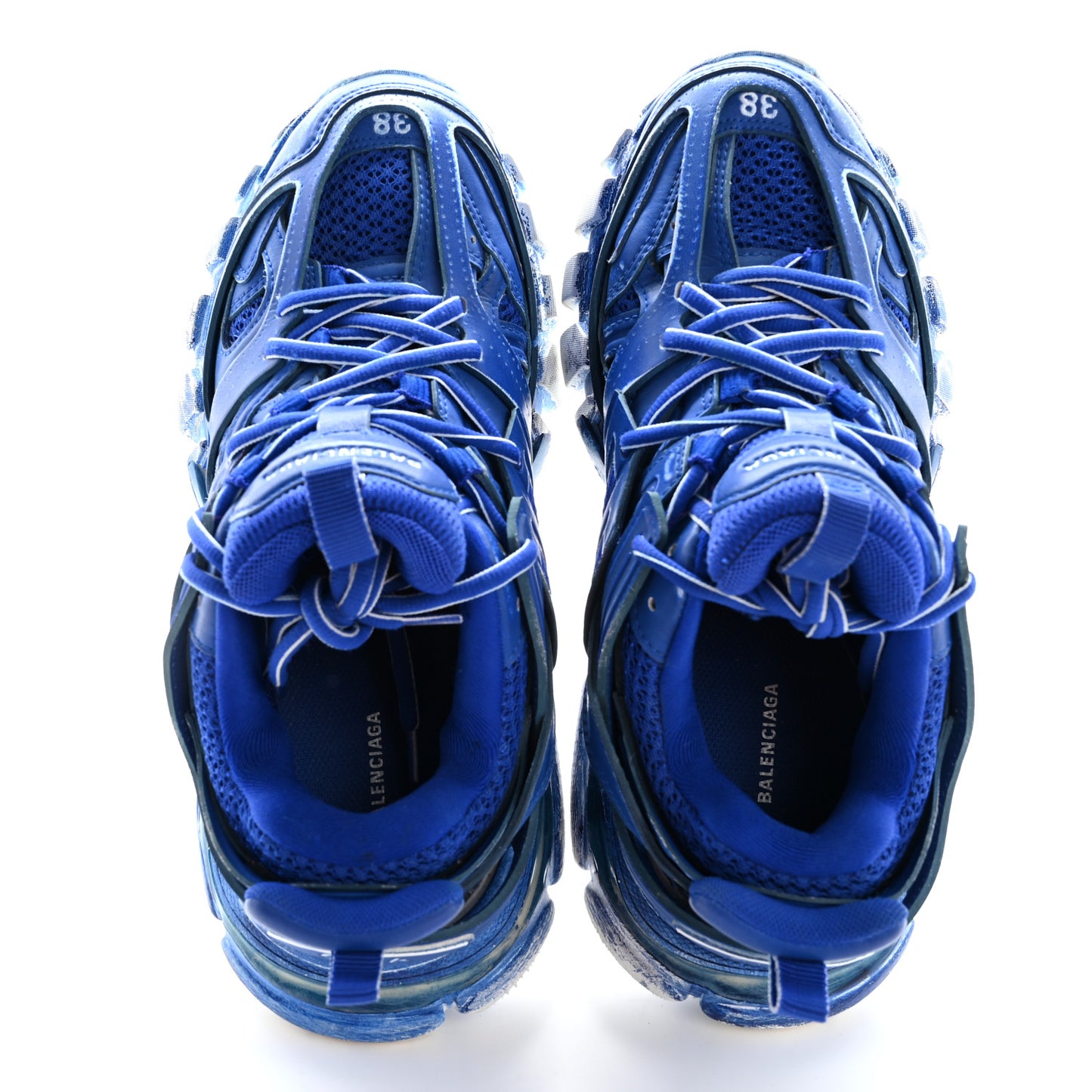 Mesh Nylon Womens Track Sneakers 38 Faded Blue