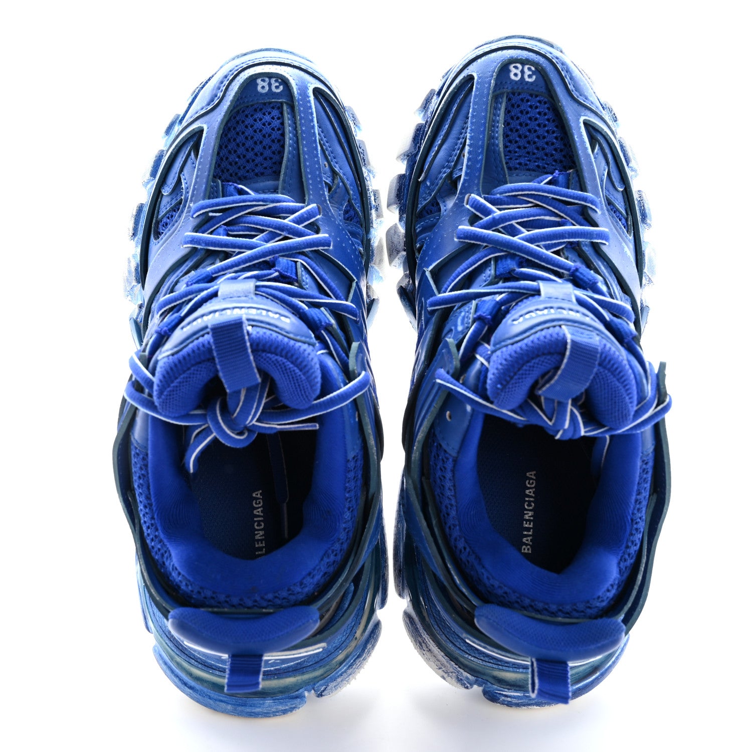 Balenciaga Mesh Nylon Womens Track Sneakers 38 Faded Blue 2 of 13