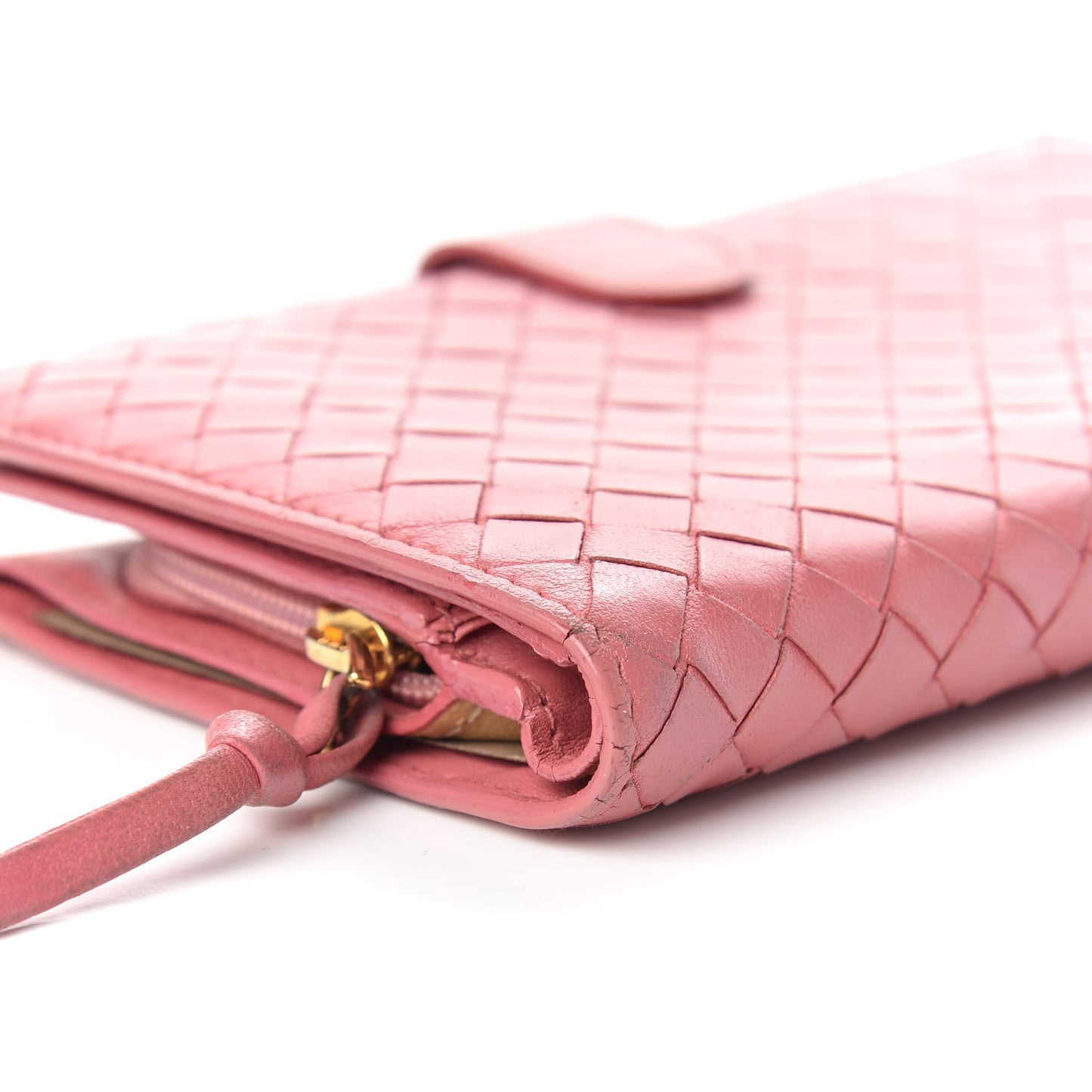 Nappa Intrecciato Continental Snap Wallet Quarzo