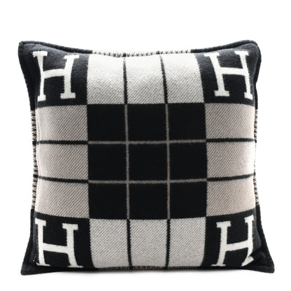 Hermes Wool Cashmere Avalon III Pillow PM Ecru Black 2 of 3
