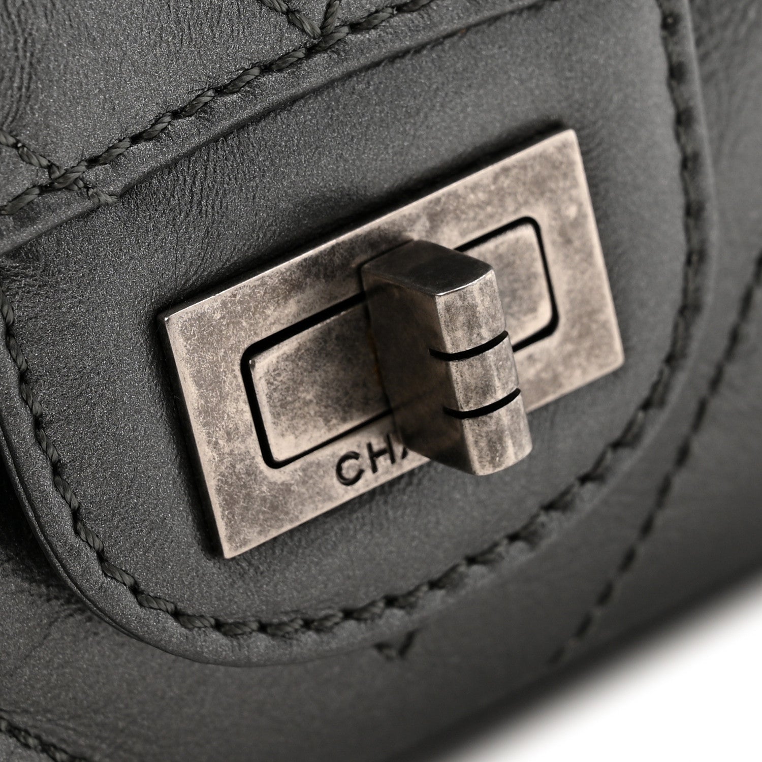 Chanel Metallic Aged Calfskin Chevron Quilted 2.55 Reissue Mini Flap Grey 11 of 14
