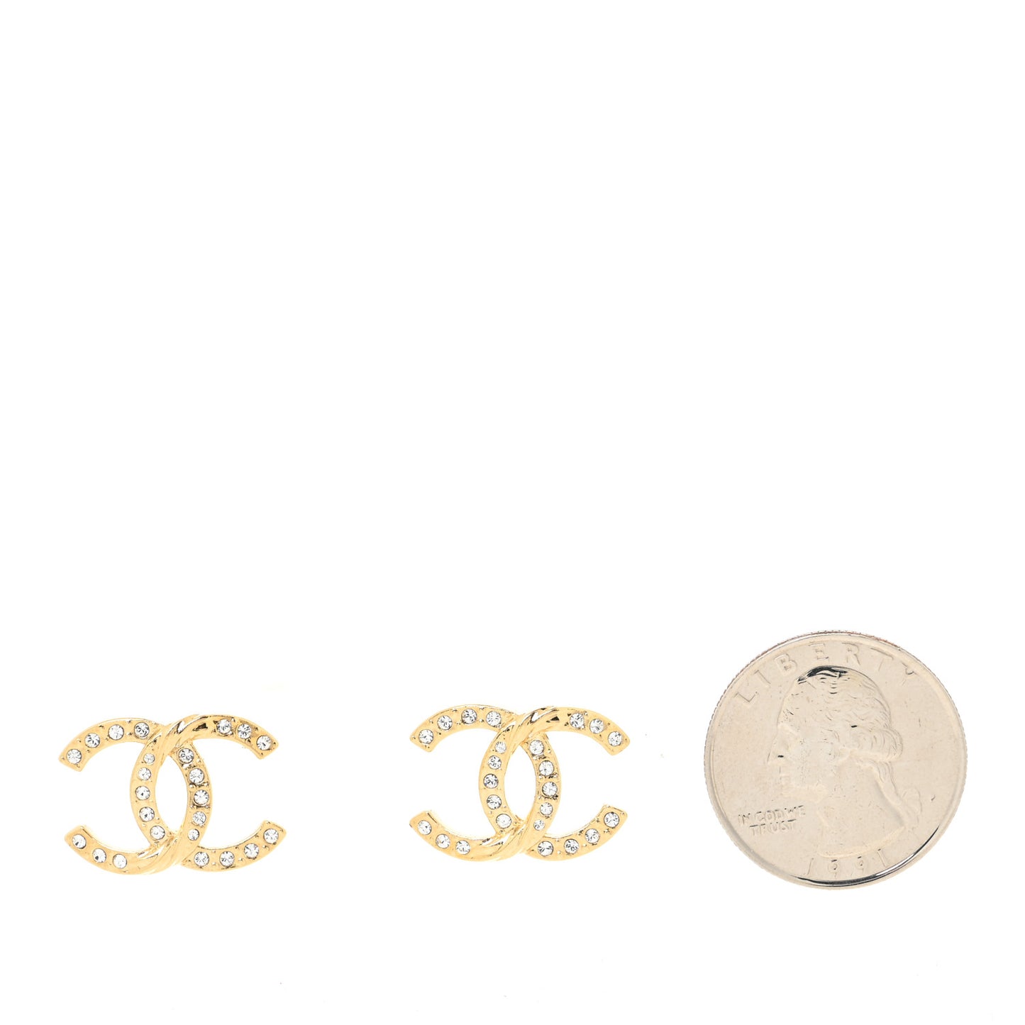 Crystal Twist CC Earrings Gold