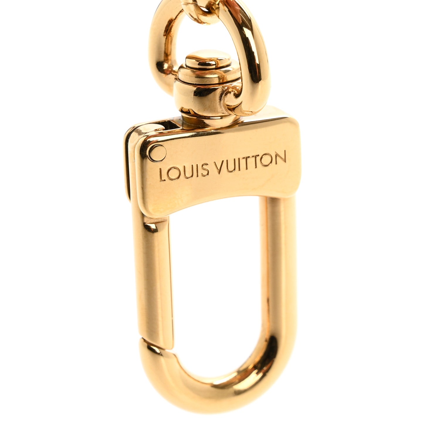 Louis Vuitton Brass Enamel Fleur De Monogram Bag Charm Chain Gold 3 of 5