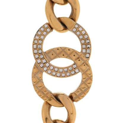 Chanel Crystal Chain Link CC Choker Necklace Gold 4 of 6