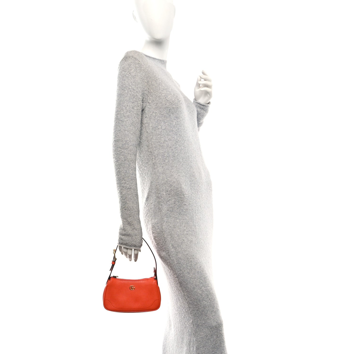 Gucci Goatskin Mini Aphrodite Shoulder Bag Orange 2 of 10