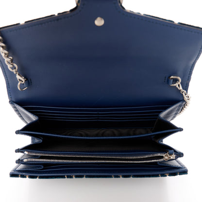 Gucci Velvet Crystal GG Monogram Mini Dionysus Chain Wallet Blue Beige Black 5 of 10