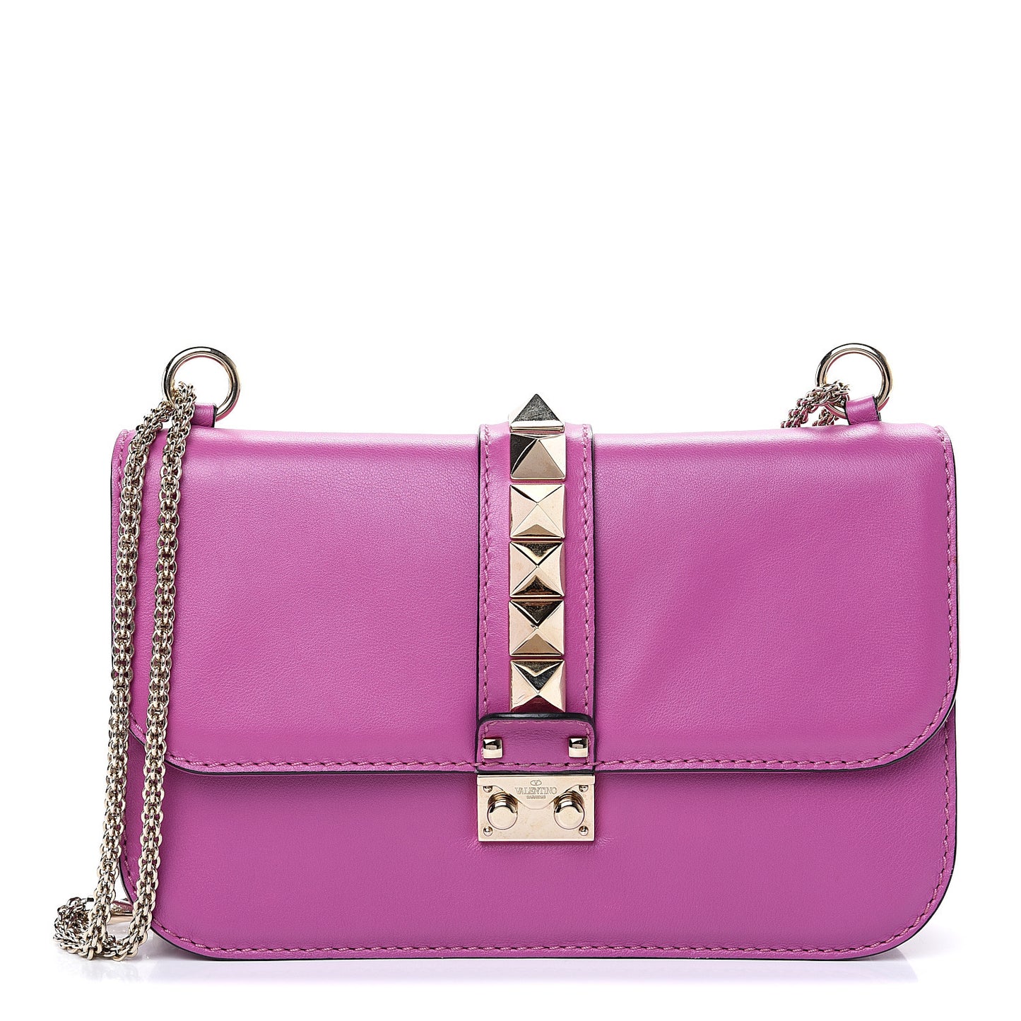 Vitello Medium Glam Lock Rockstud Flap Purple Violet