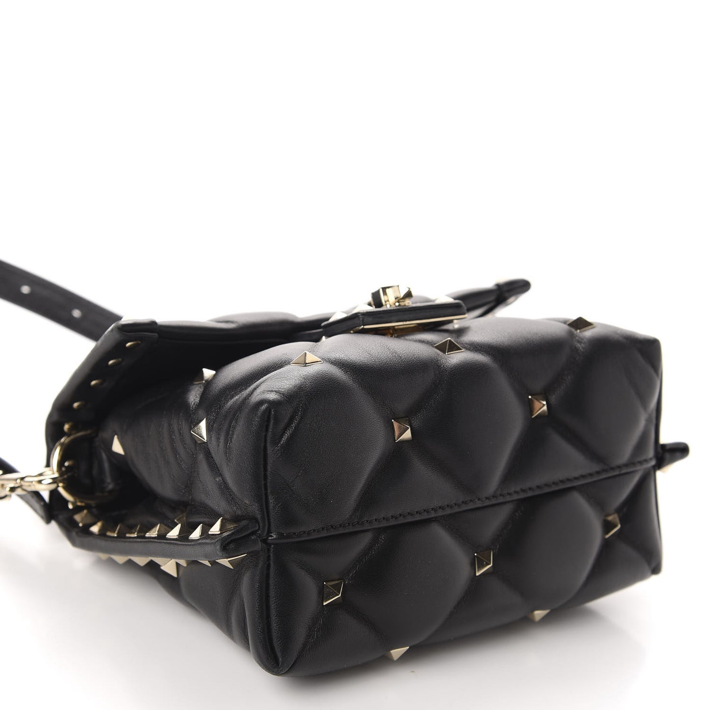 Nappa Mini Candystud Top Handle Bag Black