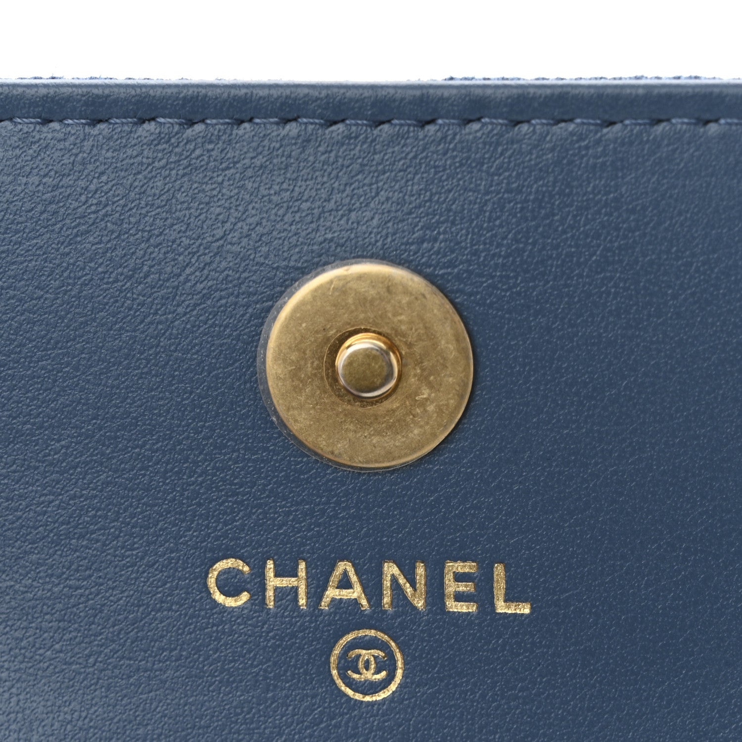 Chanel Denim Quilted CC Pearl Crush Clutch With Chain Blue 6 of 10