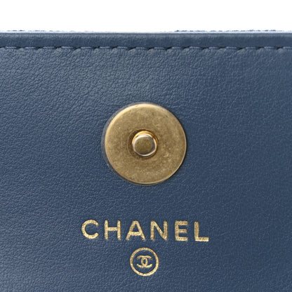 Chanel Denim Quilted CC Pearl Crush Clutch With Chain Blue 6 of 10