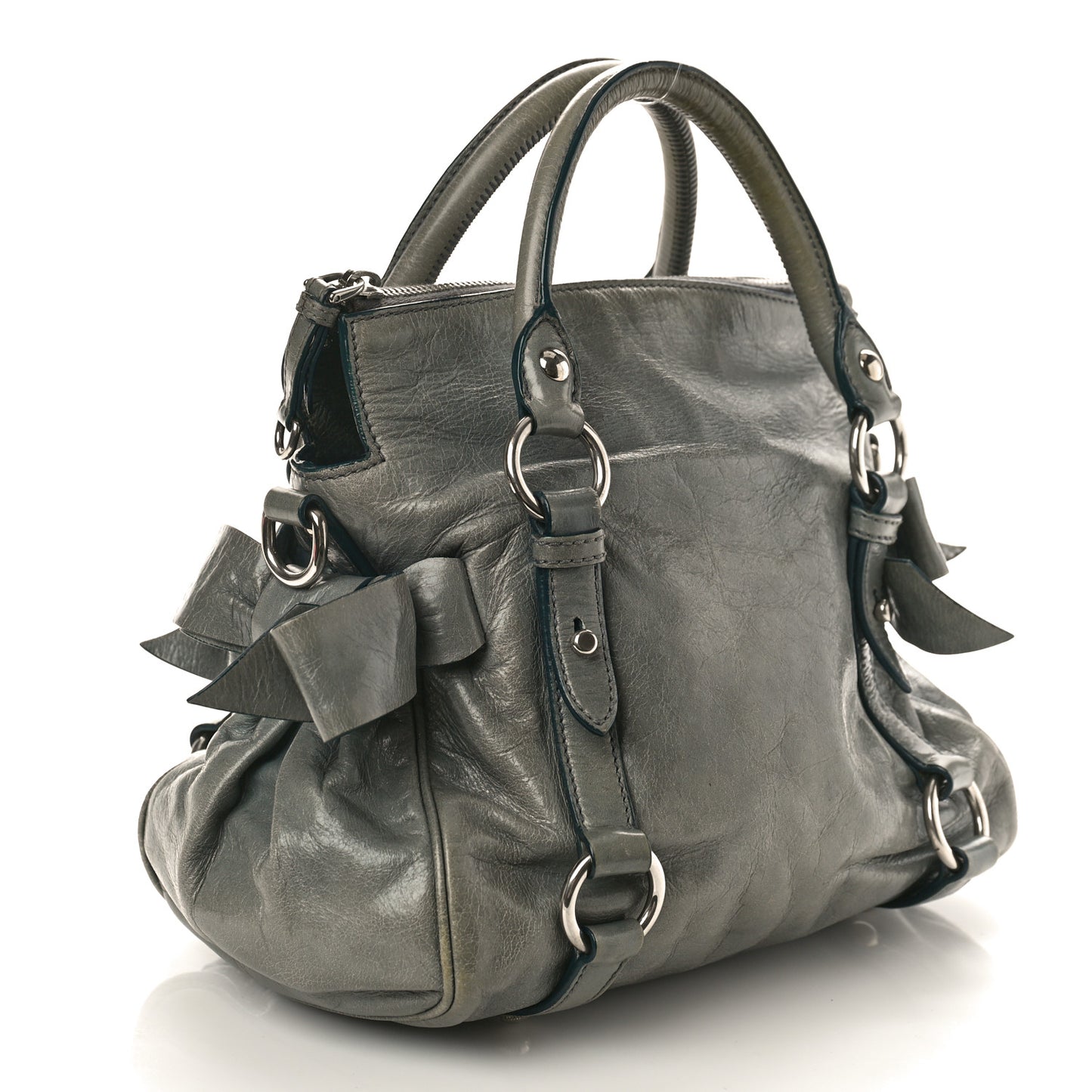 Vitello Lux Mini Bow Bag Agave