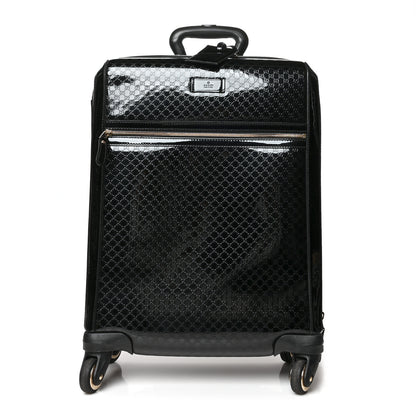 Gucci Patent Microguccissima Carry On Suitcase Black 1 of 12