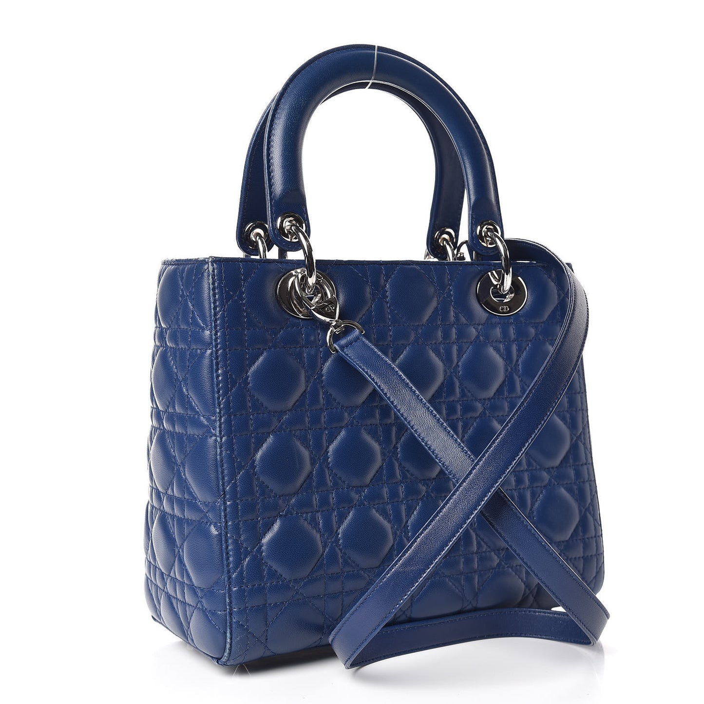 Lambskin Cannage Medium Lady Dior Navy