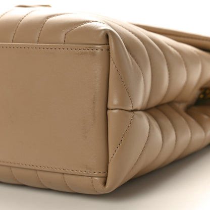 Saint Laurent Calfskin Y Quilted Monogram Medium Loulou Chain Satchel Dark Beige 8 of 11