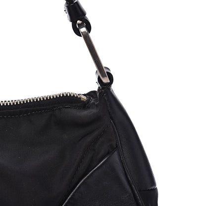 Prada Tessuto Nylon Soft Calfskin Shoulder Bag Black 11 of 15