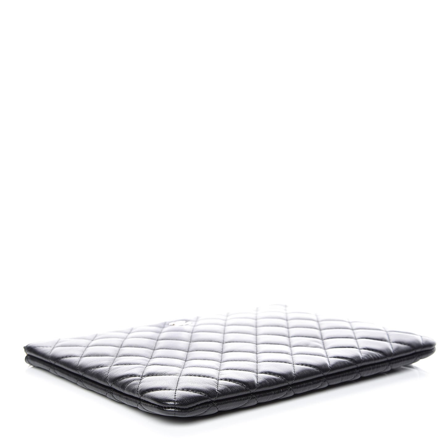 Lambskin Quilted Medium Cosmetic Case Black