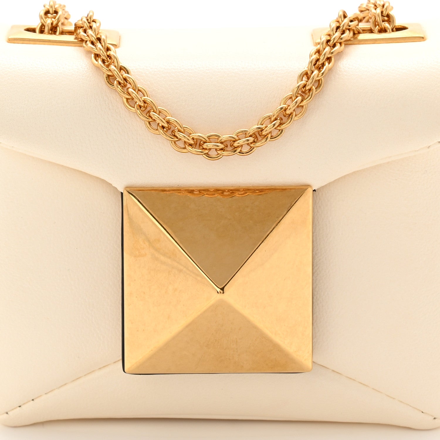 Valentino Garavani Nappa Micro One Stud Chain Bag Ivory 8 of 10