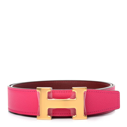 Hermes Epsom 32mm H Belt 90 Rose Mexico Rouge H 1 of 5