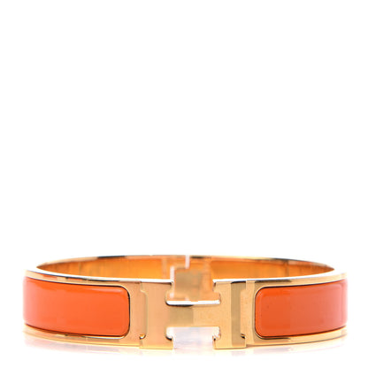 Hermes Enamel Narrow Clic Clac H Bracelet PM Orange 1 of 6