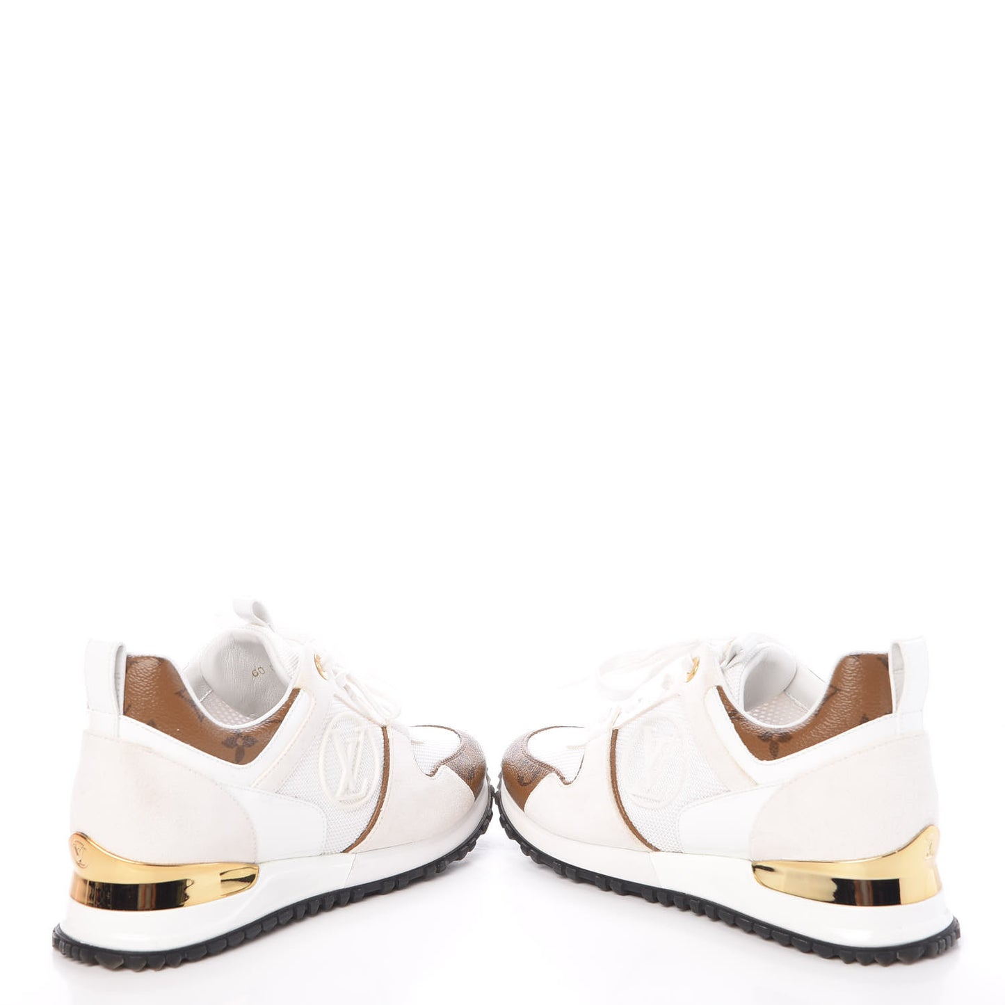 Suede Reverse Monogram Run Away Sneakers 36 White