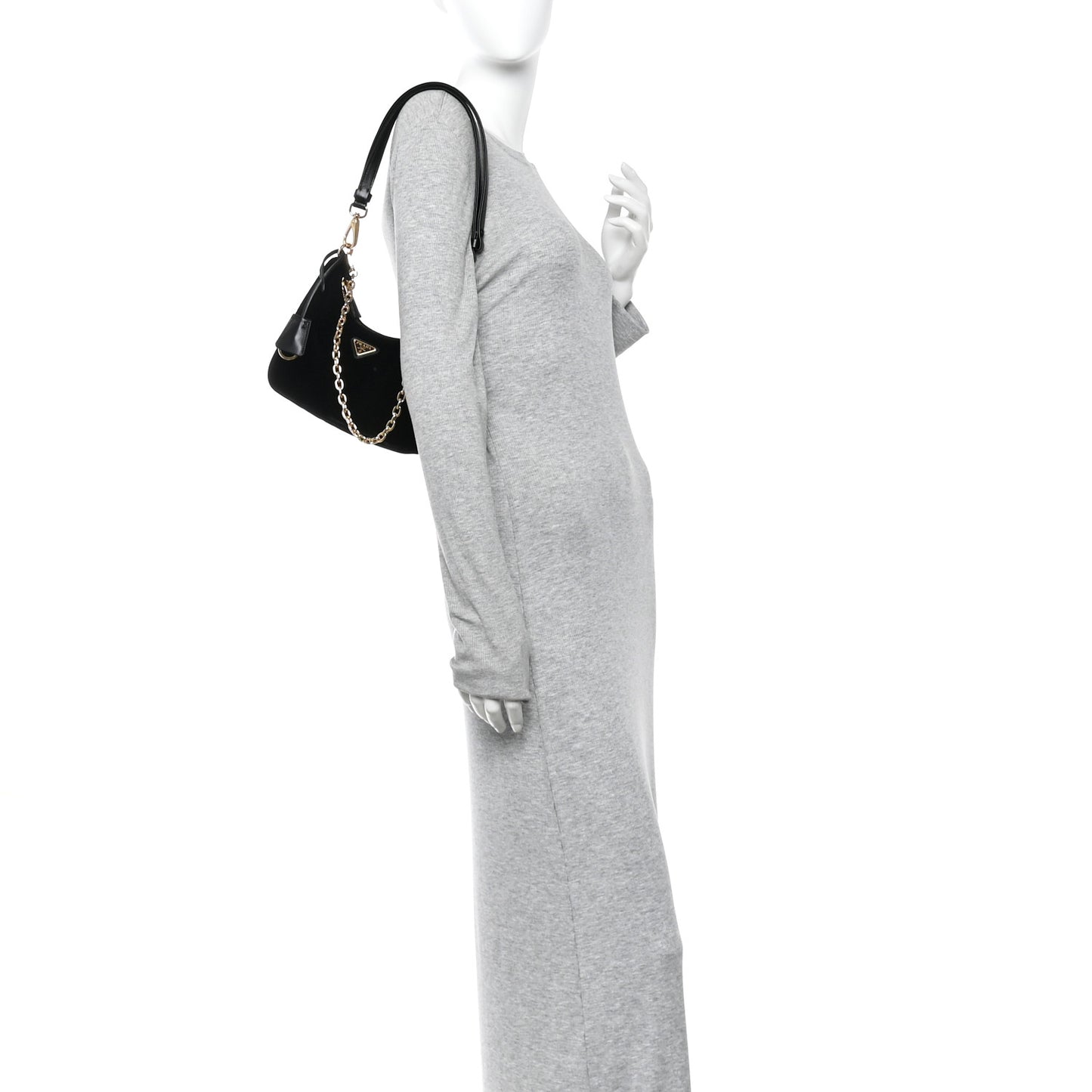 Velvet Nappa Mini Re-Edition Shoulder Bag Black