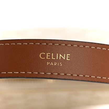 Celine Canvas Calfskin Ava Triomphe Shoulder Bag White 6 of 12