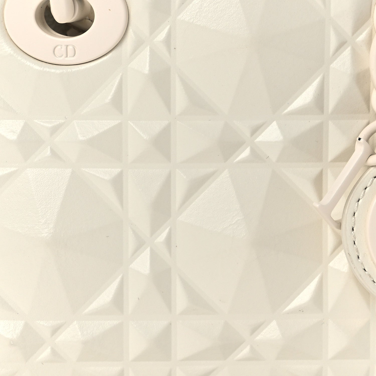 Christian Dior Calfskin Cannage Diamond Micro Lady Dior Latte 8 of 15