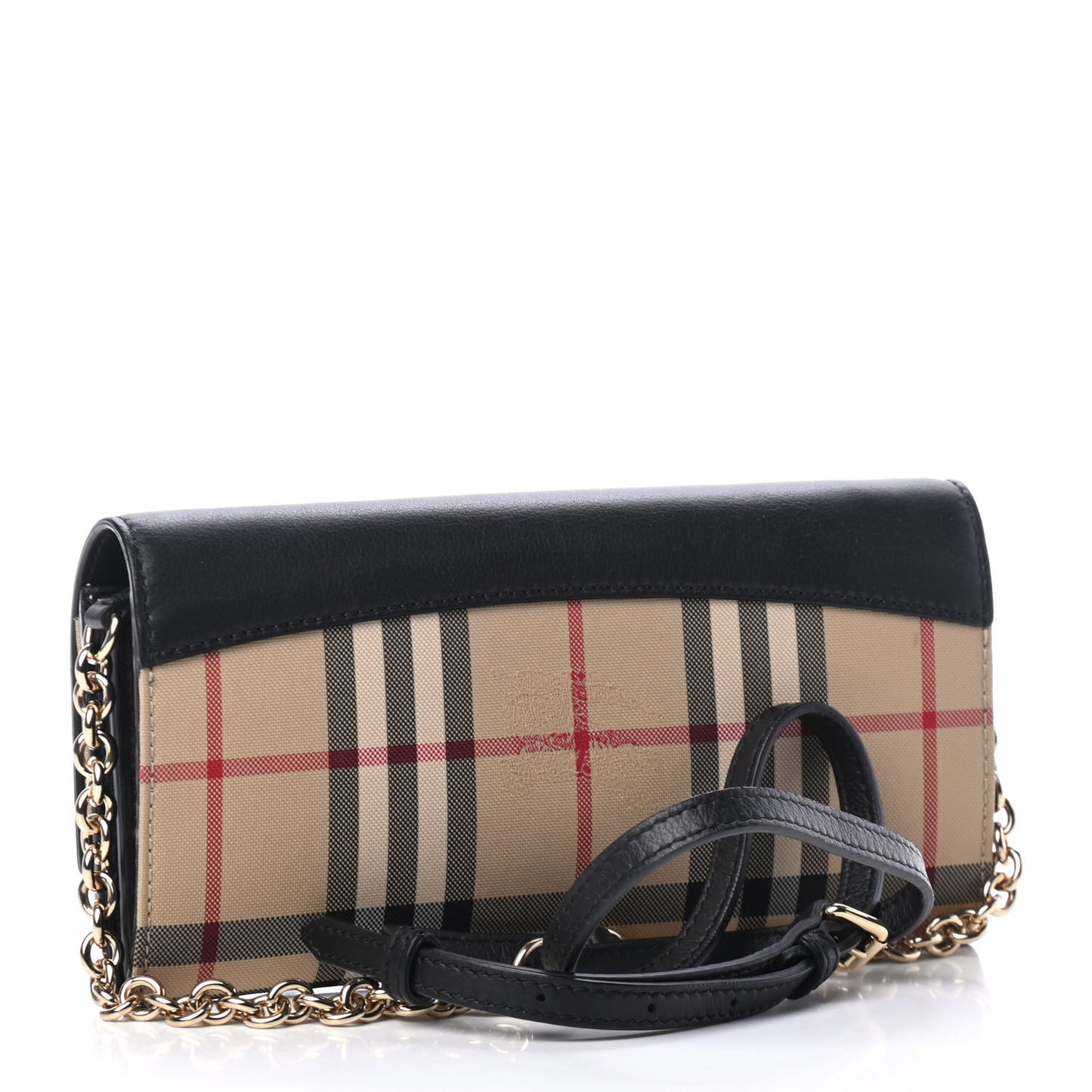 Calfskin House Check Henley Wallet On Chain Black