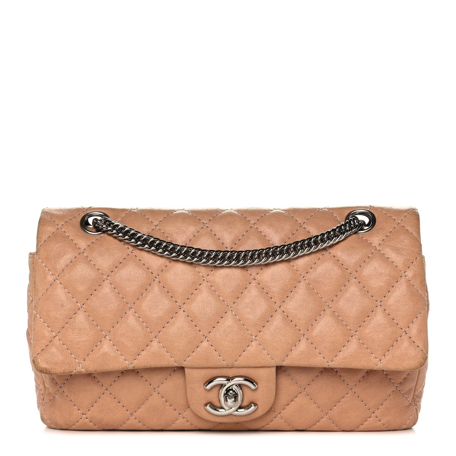 Chanel Lambskin Quilted Medium Bijoux Chain Double Flap Beige 1 of 14
