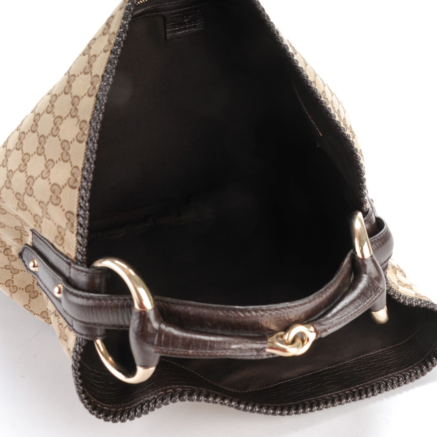 Gucci Monogram Large Horsebit Chain Hobo Dark Brown 5 of 8