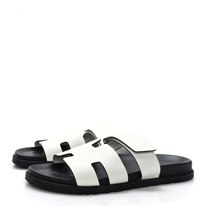 Hermes Epsom Mens Chypre Sandals 43 White 3 of 8