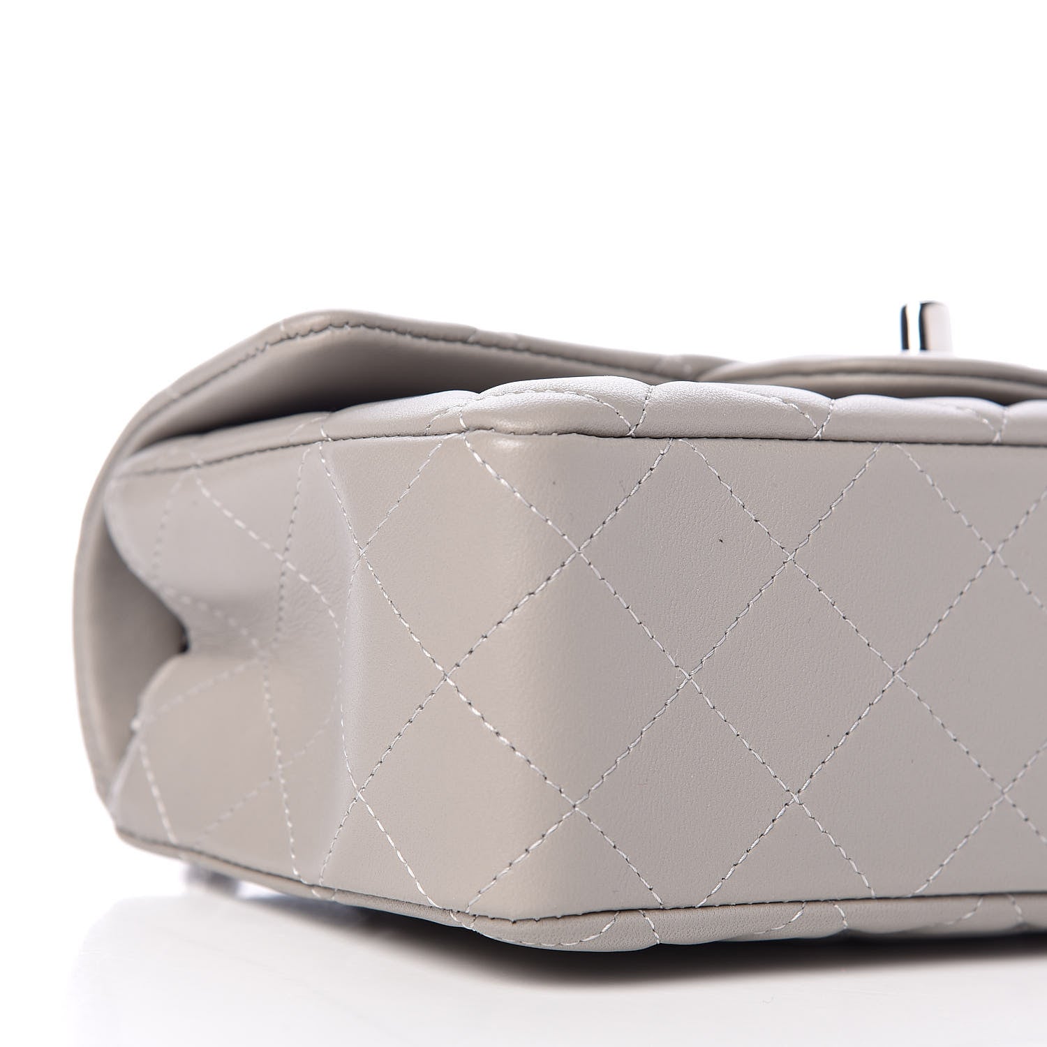 Chanel Lambskin Quilted Mini Rectangular Flap Grey 10 of 11