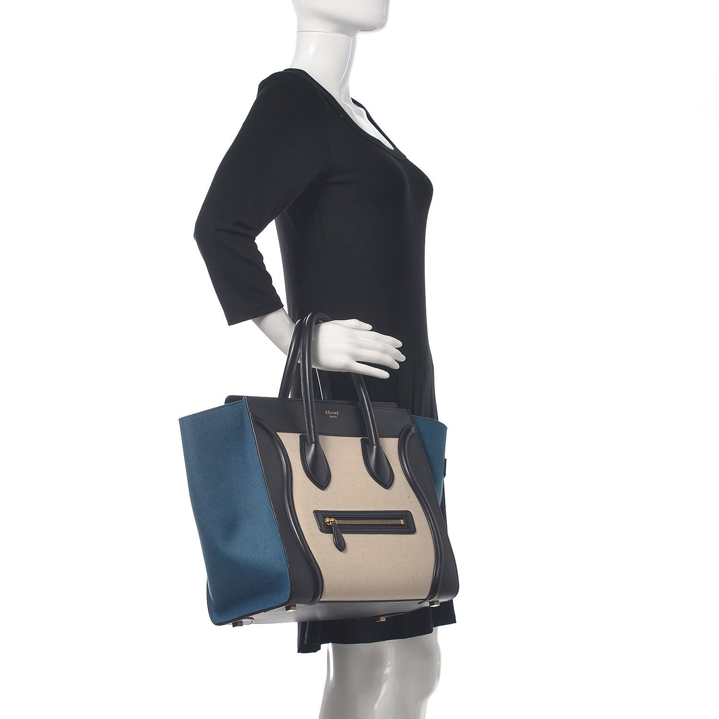 Canvas Smooth Calfskin Mini Tri-Color Luggage Royal