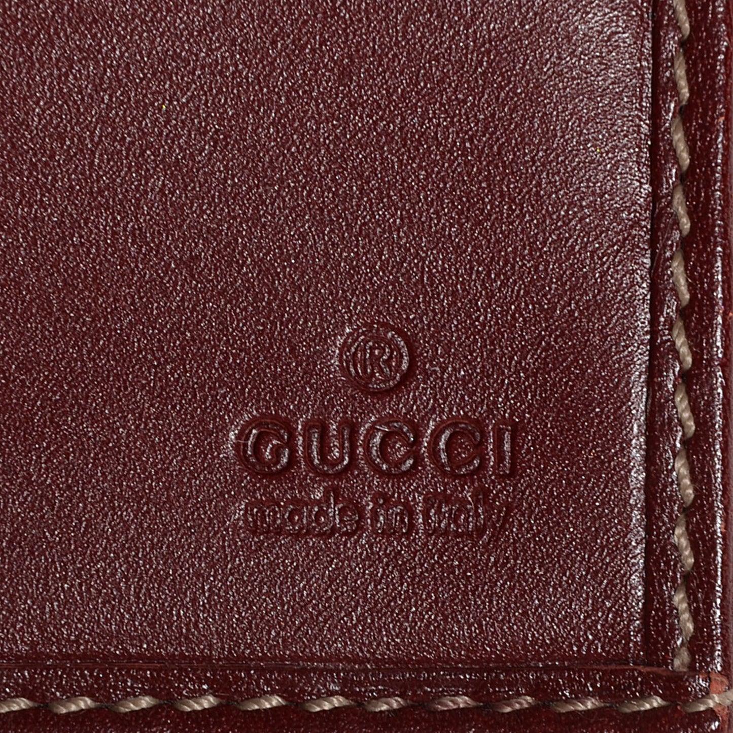 Guccissima Margaux Calfskin Metal Bar Continental Flap Wallet Dark Red